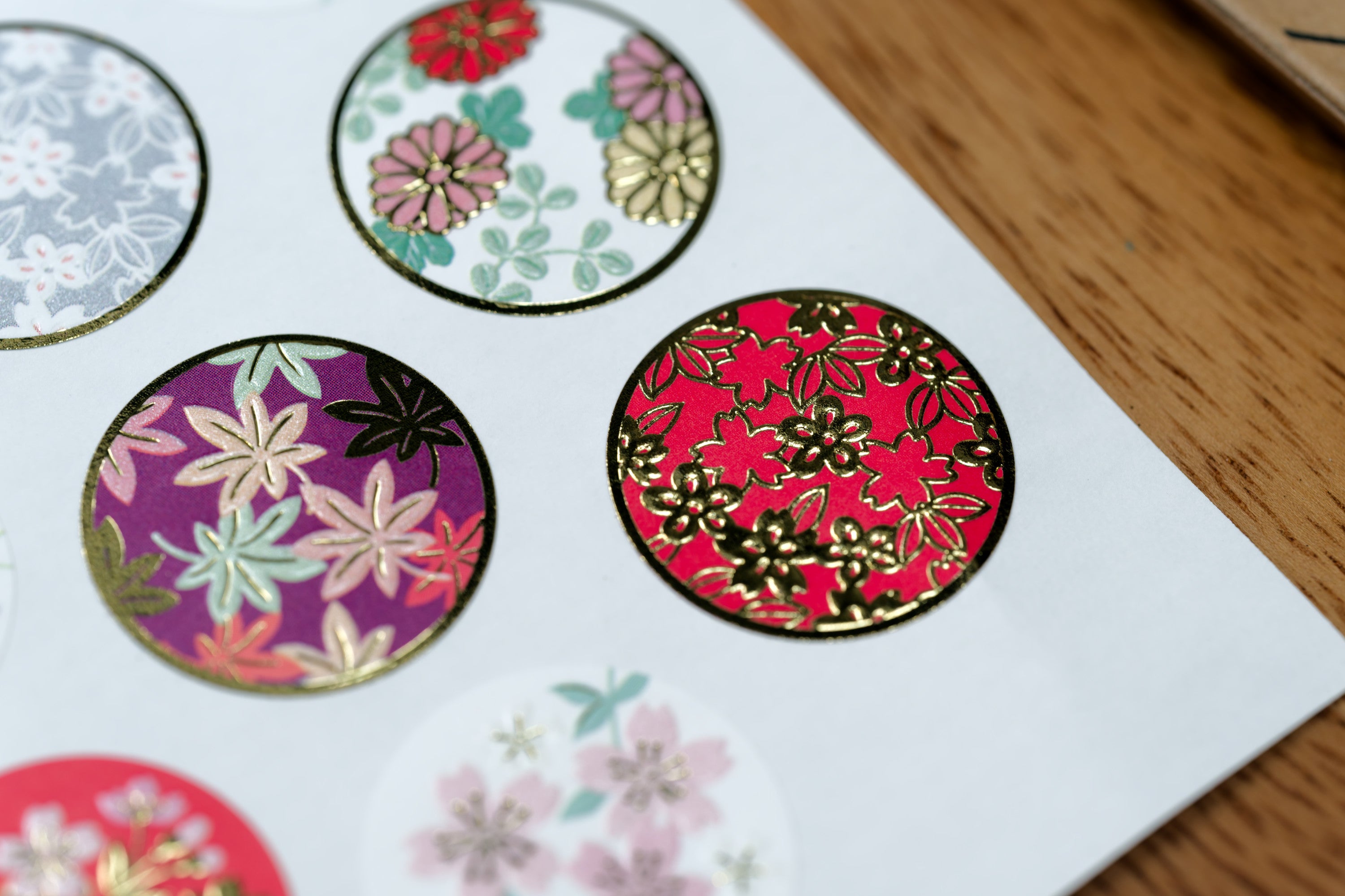 Embossed Foil-Stamped Seals, Set of 15