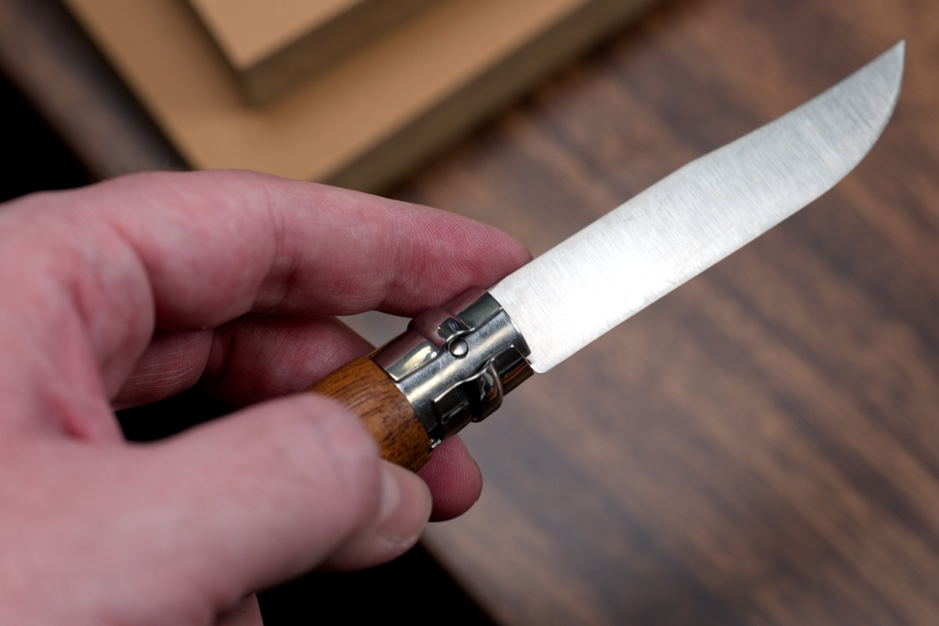 Opinel No. 08 Stainless Folding Knife, Walnut