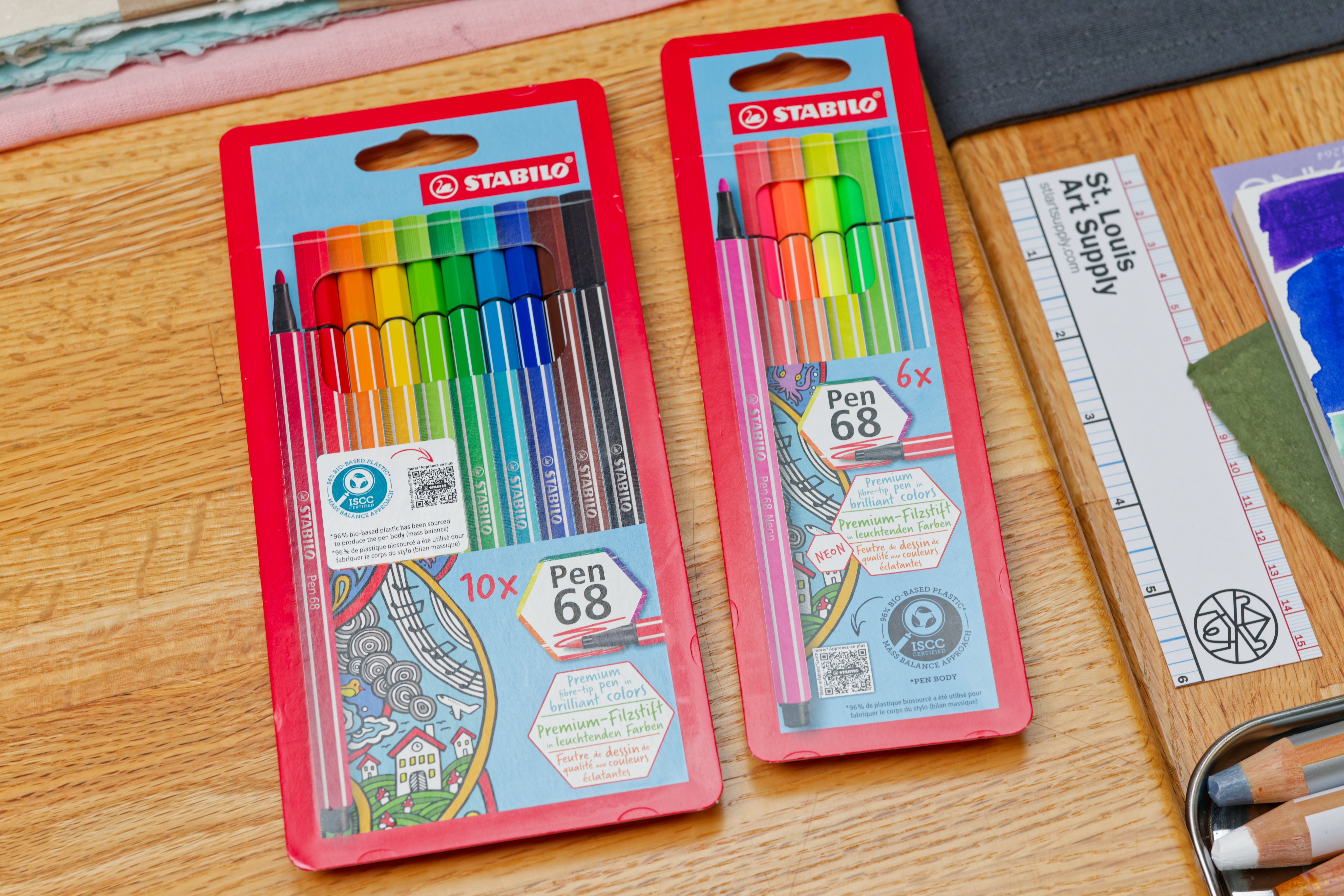 Pen 68 Fine-Tip Markers, Neon Set of 6