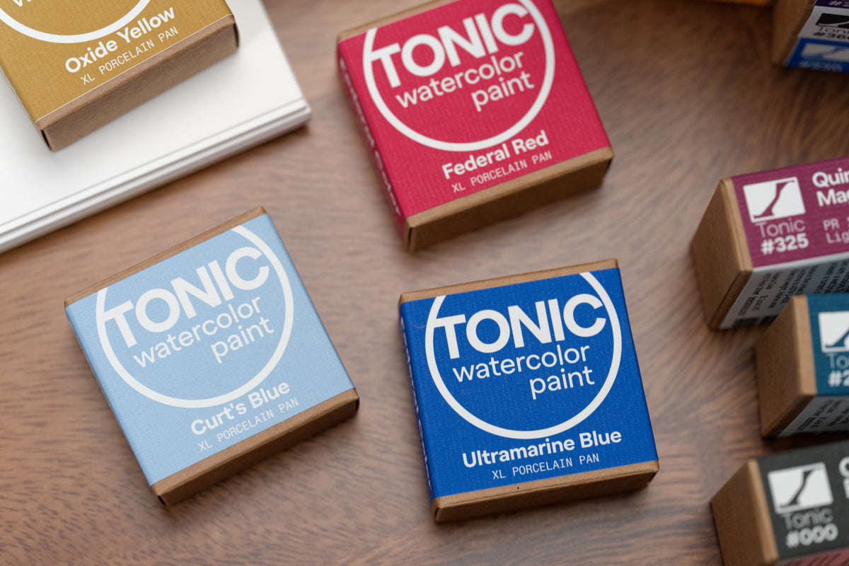 Tonic Watercolor, Porcelain Pans, Complete Set of 21