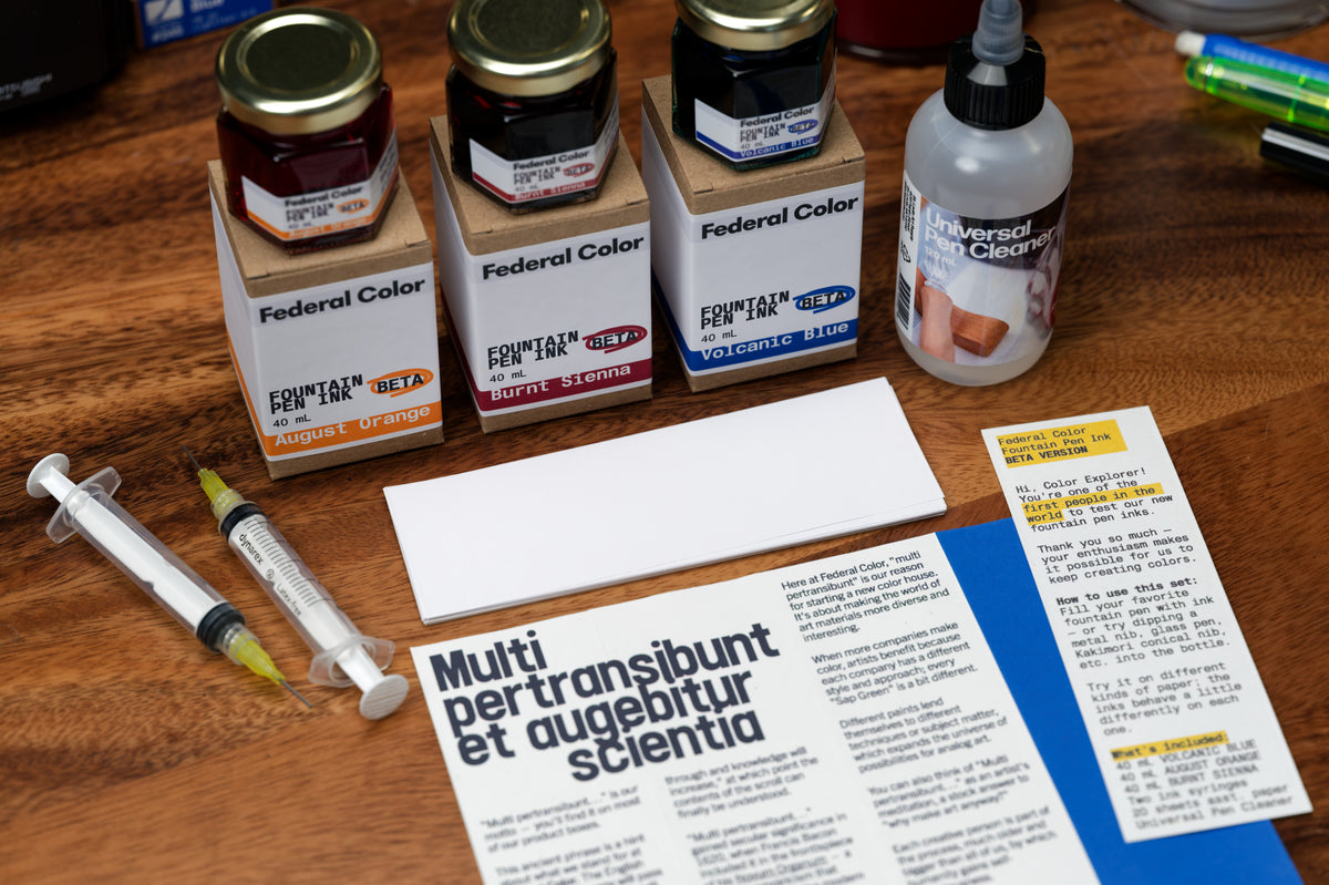 Federal Fountain Pen Ink — Beta Test Kit