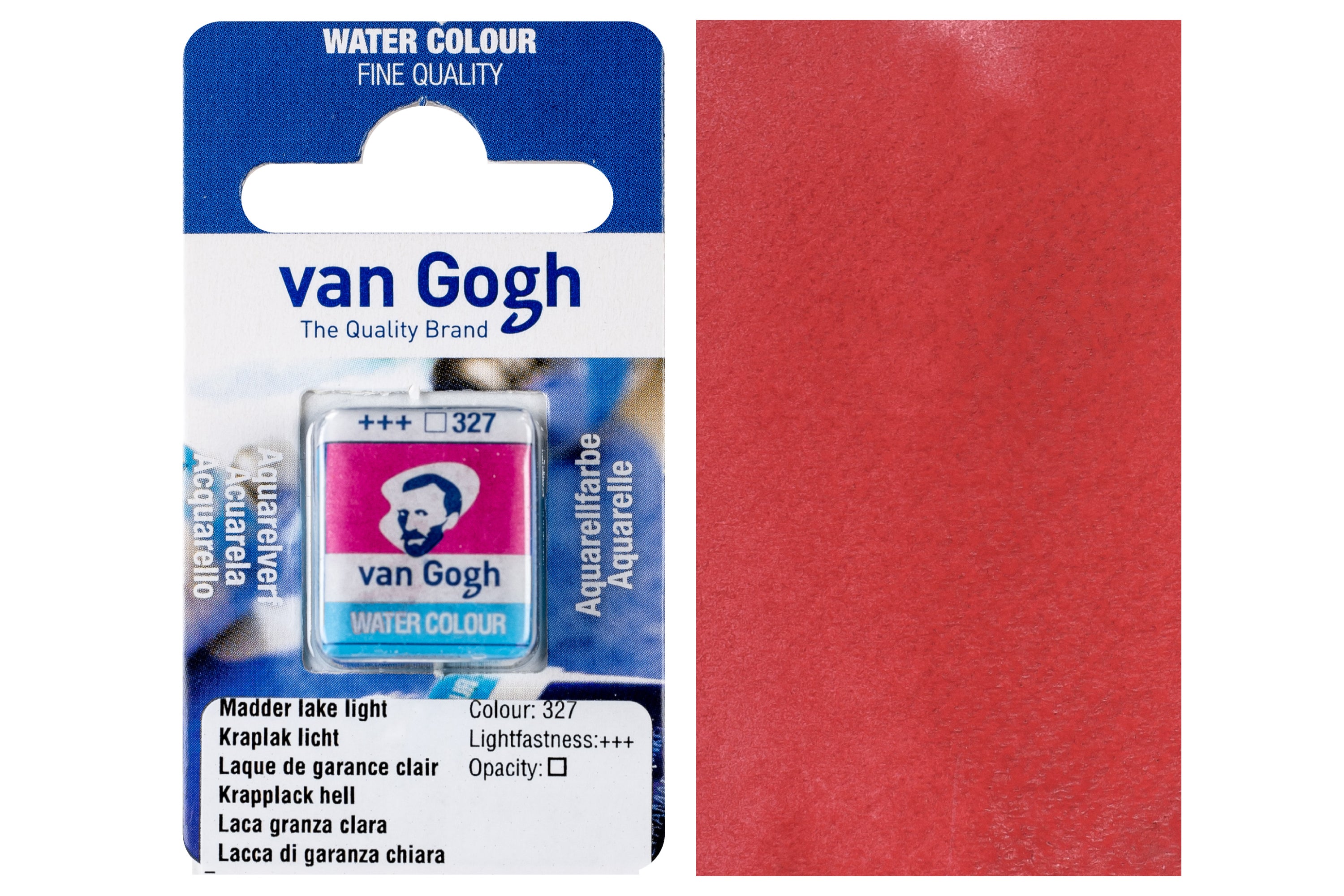Van Gogh Watercolor Half Pan, #327 Madder Lake Light