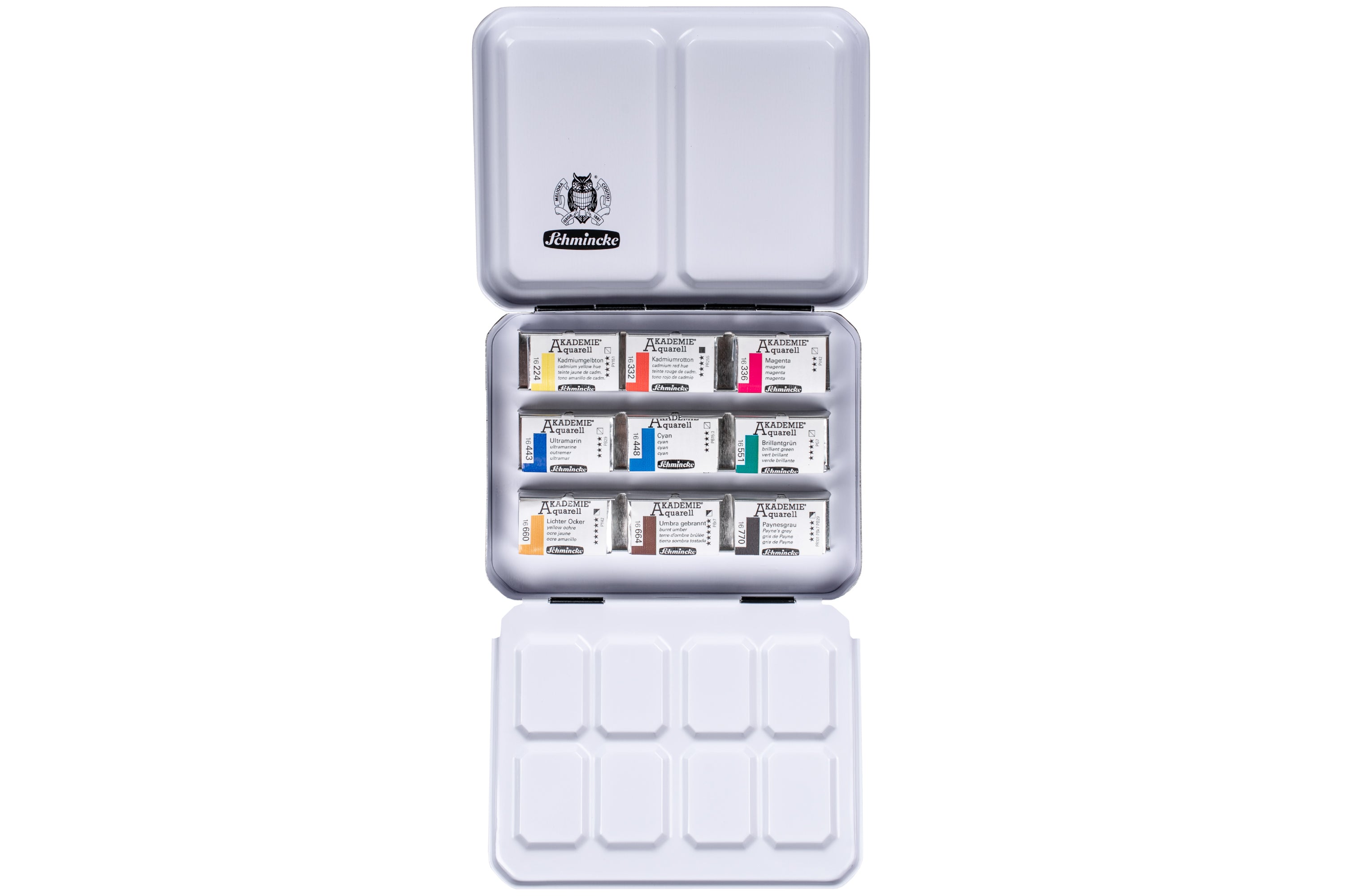 Akademie Watercolors, Full-Pan Travel Set of 9