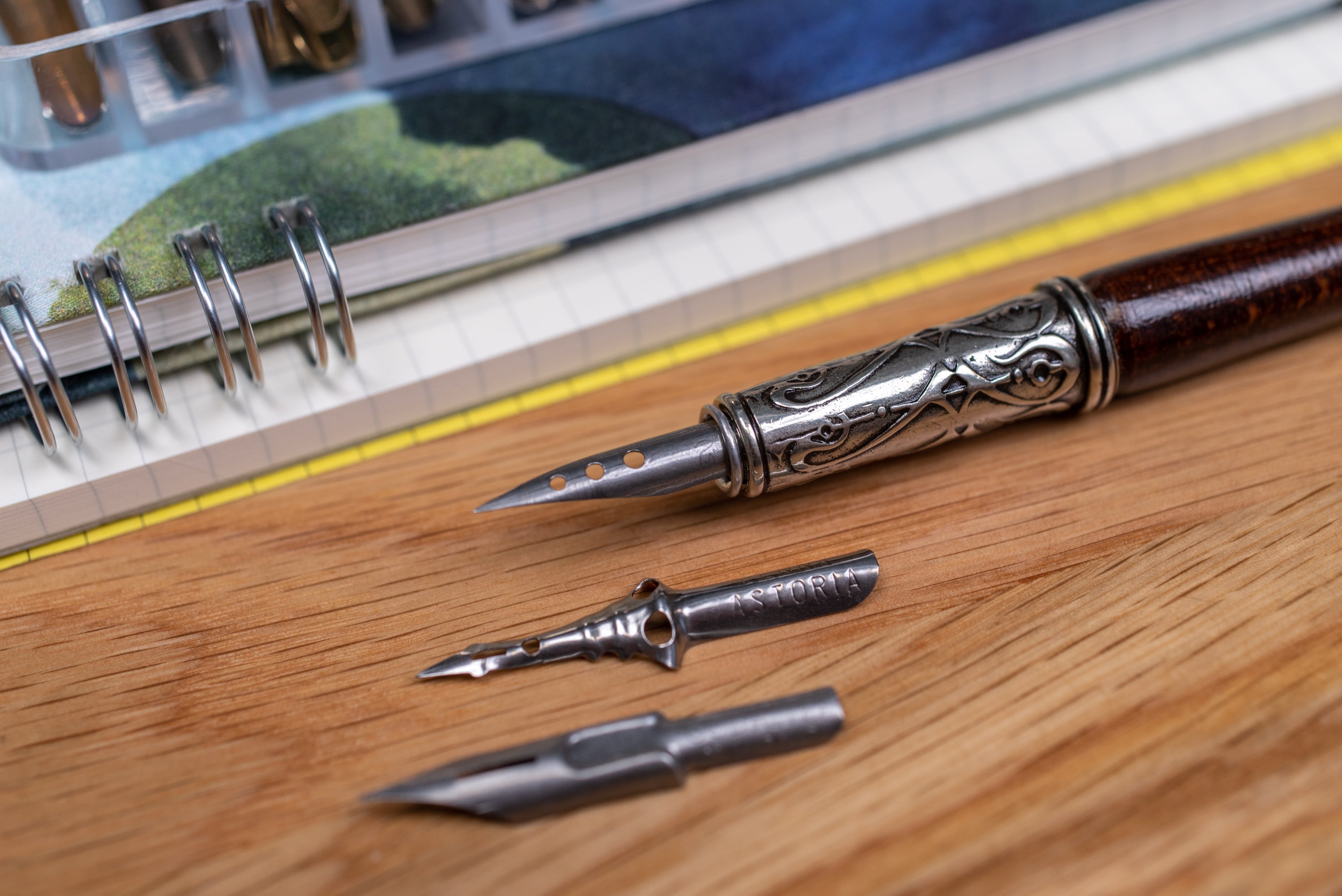 Murano Blue Glass Pen Set