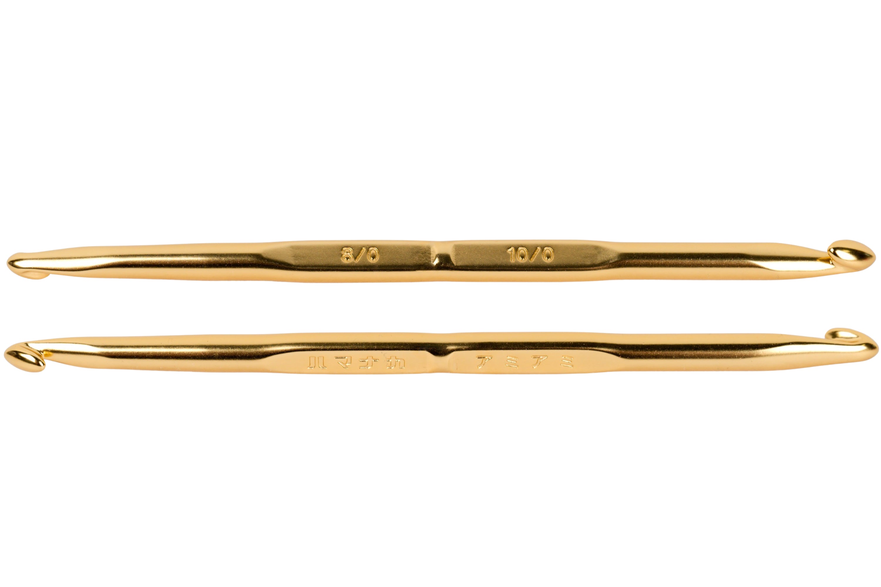 Double-Ended Crochet Hook, Glossy Gold