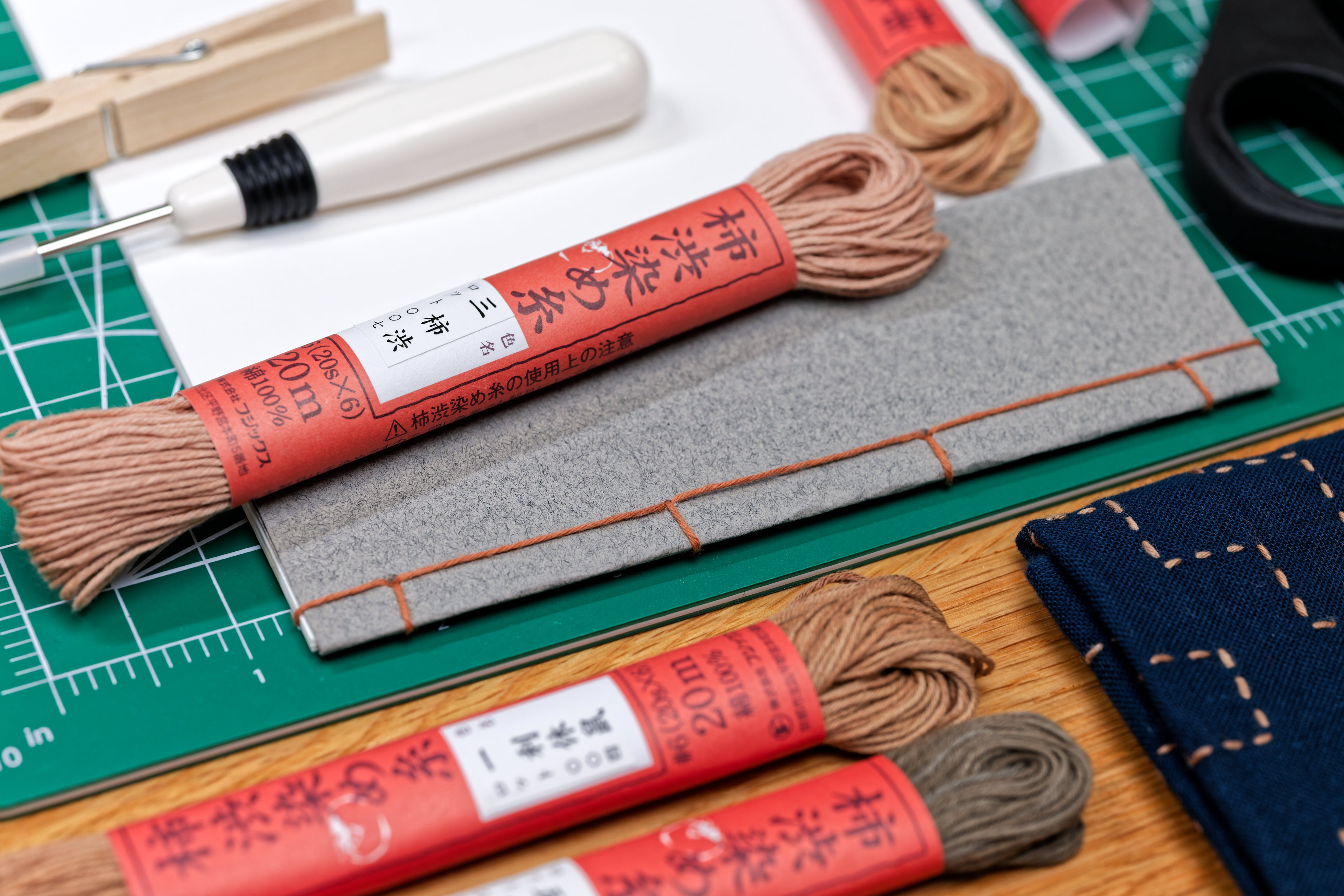 Persimmon-Dyed Cotton Thread, 20 m