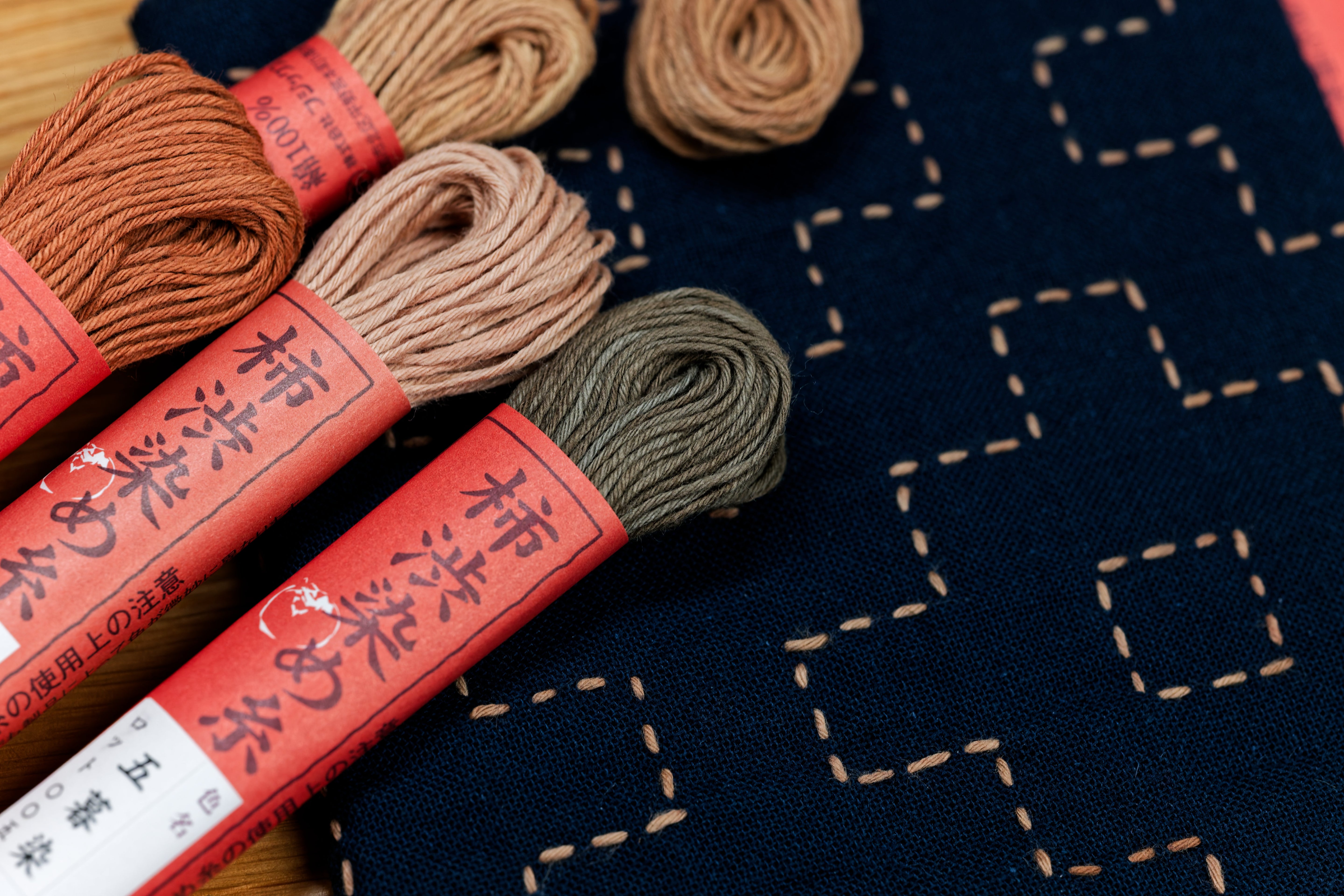 Persimmon-Dyed Cotton Thread, 20 m