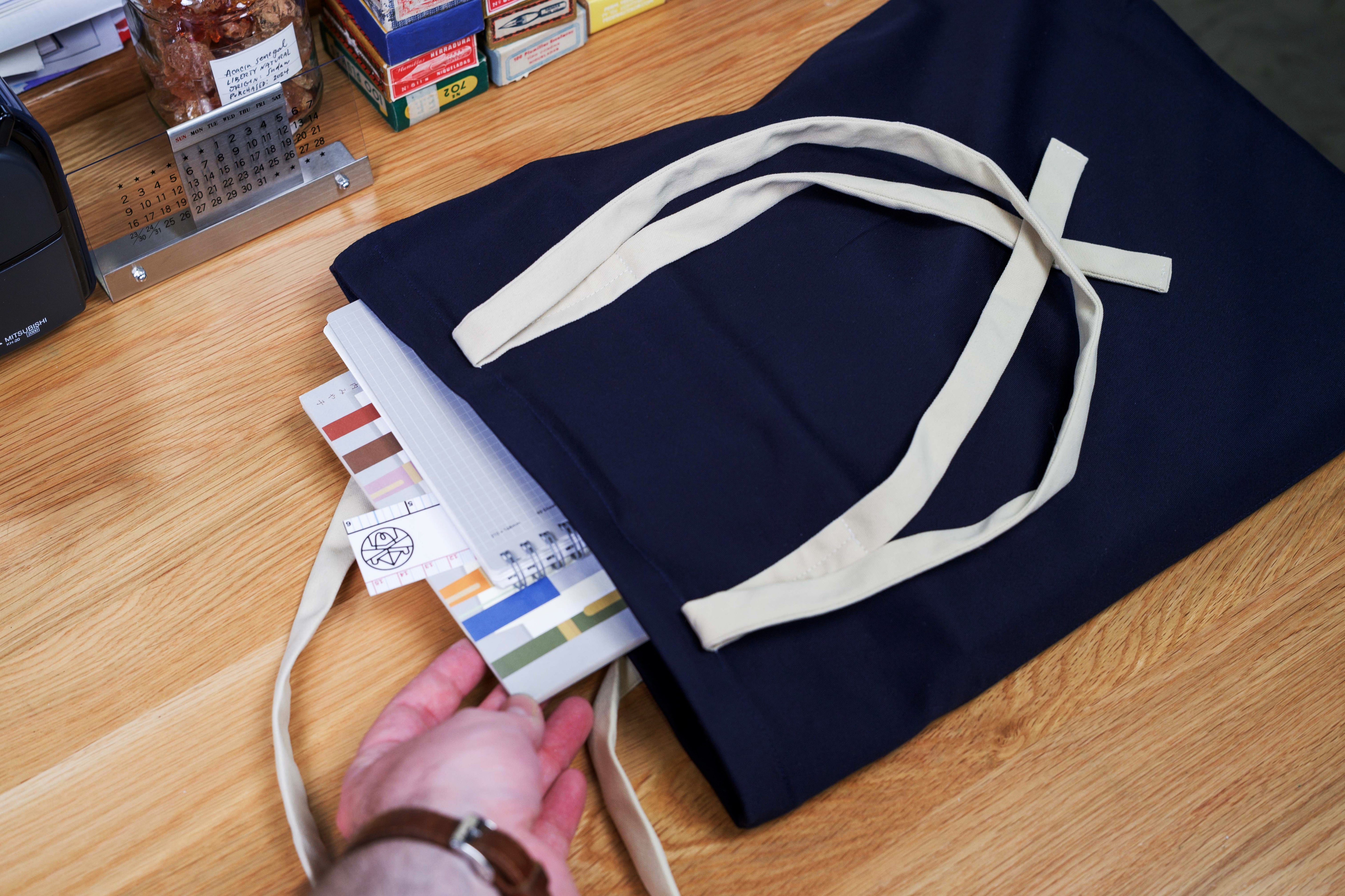 Convertible Twill Tote, 12" x 17", Navy