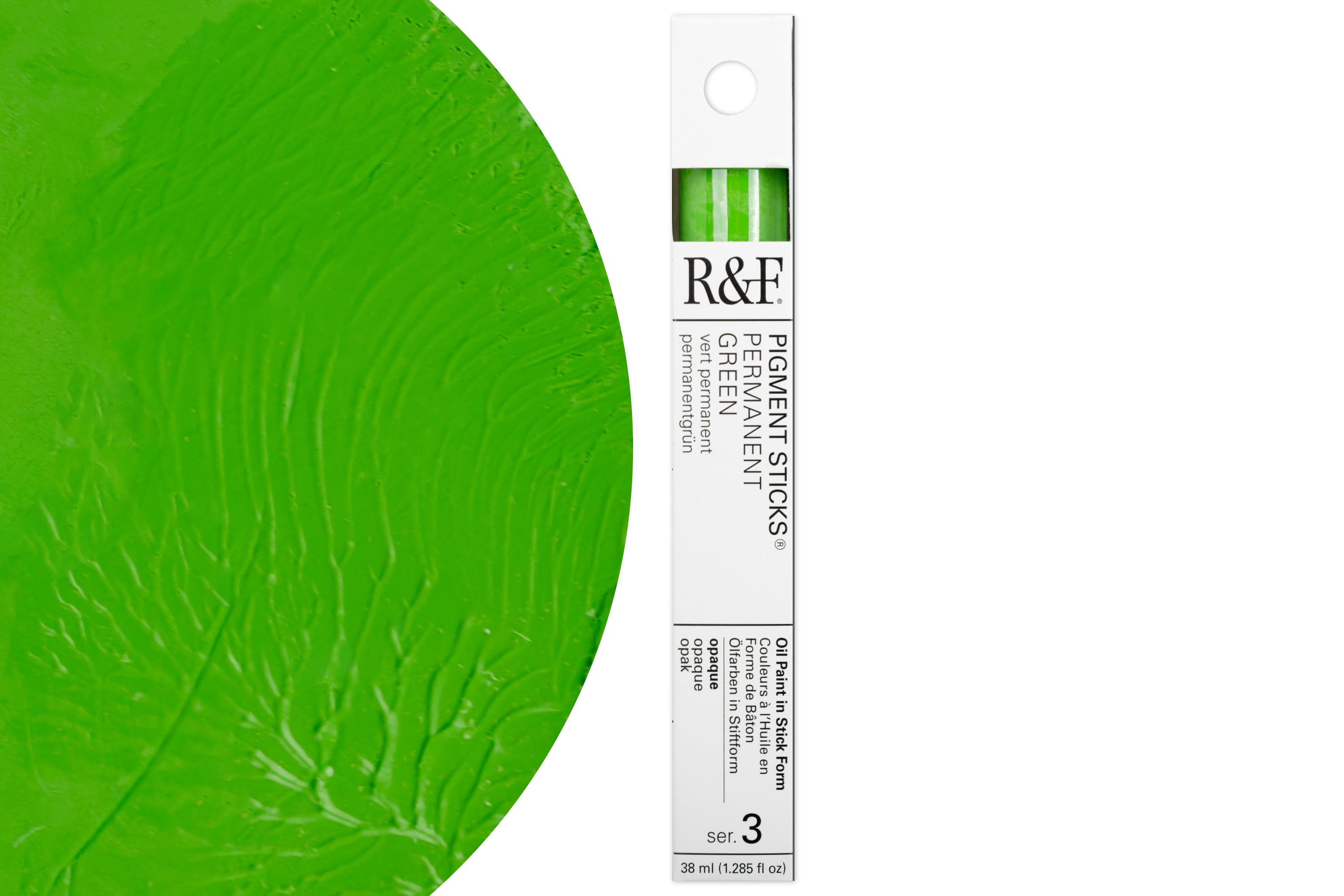 R&F Pigment Stick, Permanent Green, 38 mL