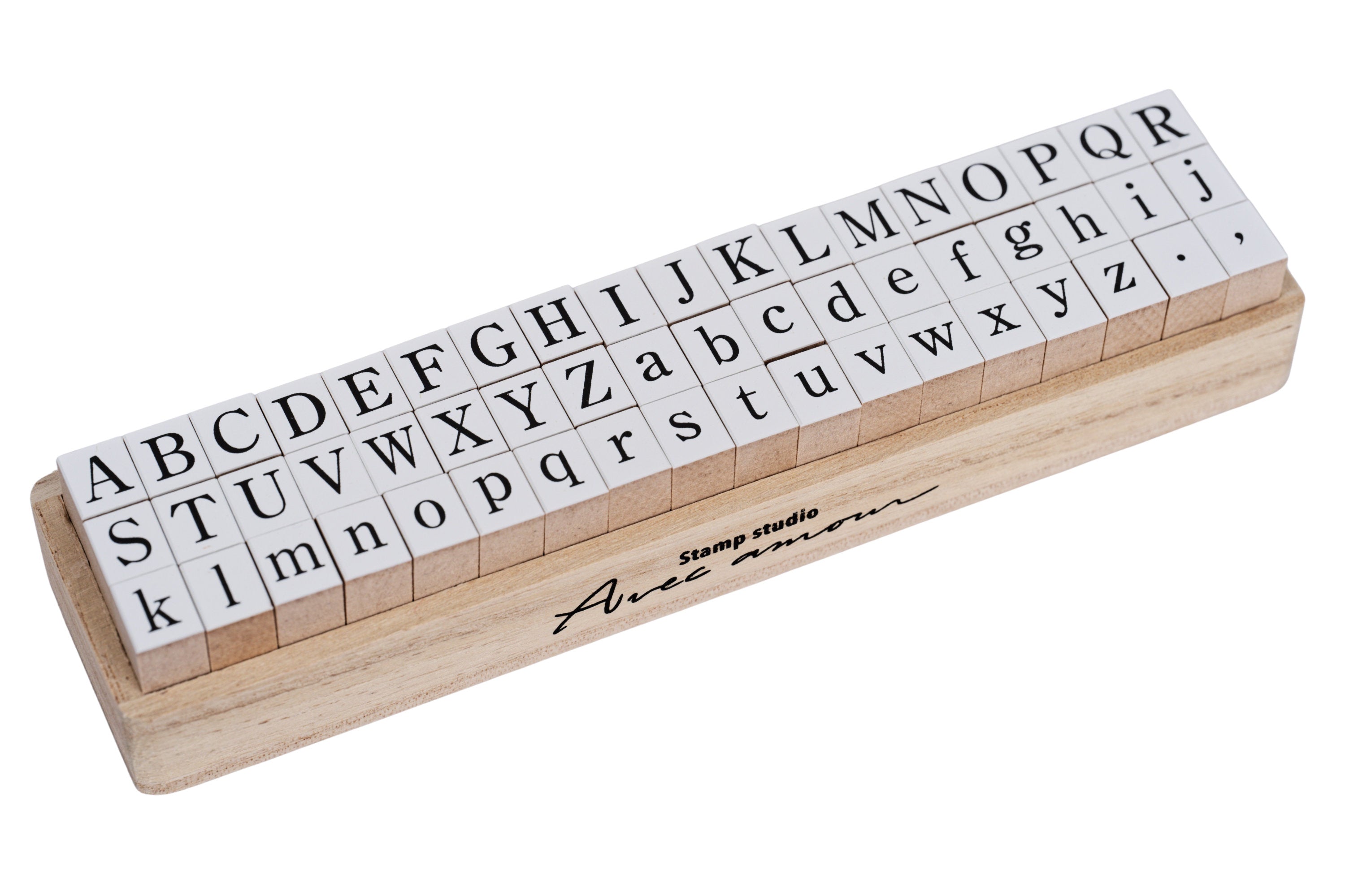 Alphabet Stamp Set, Mincho Serif (54 Pieces)