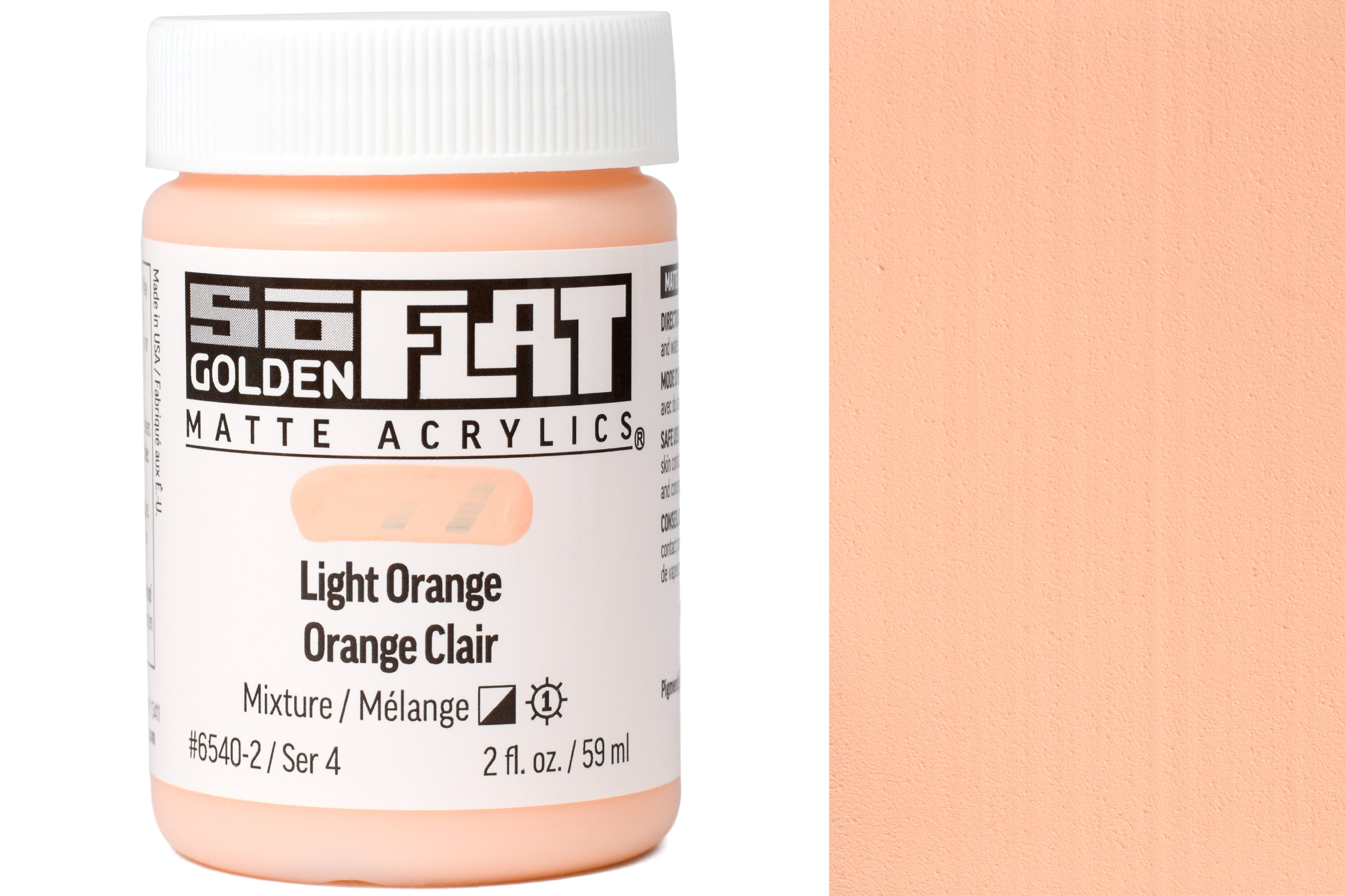 Golden SoFlat Matte Acrylics, Light Orange