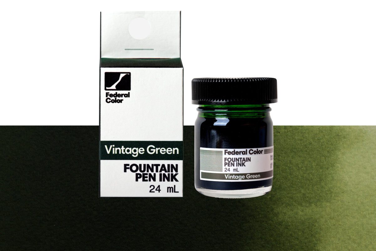 Federal Fountain Pen Ink, 24 mL, Vintage Green