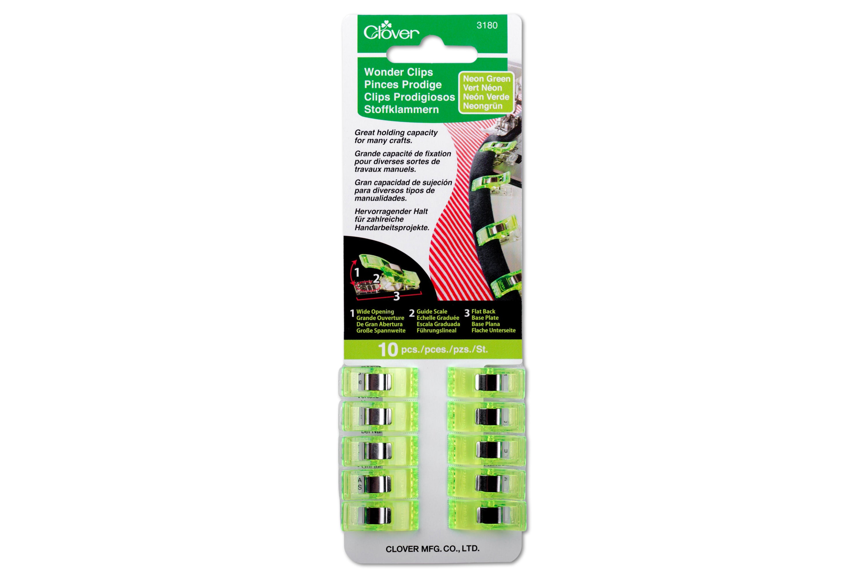 Wonder Clips, Set of 10, Neon Green
