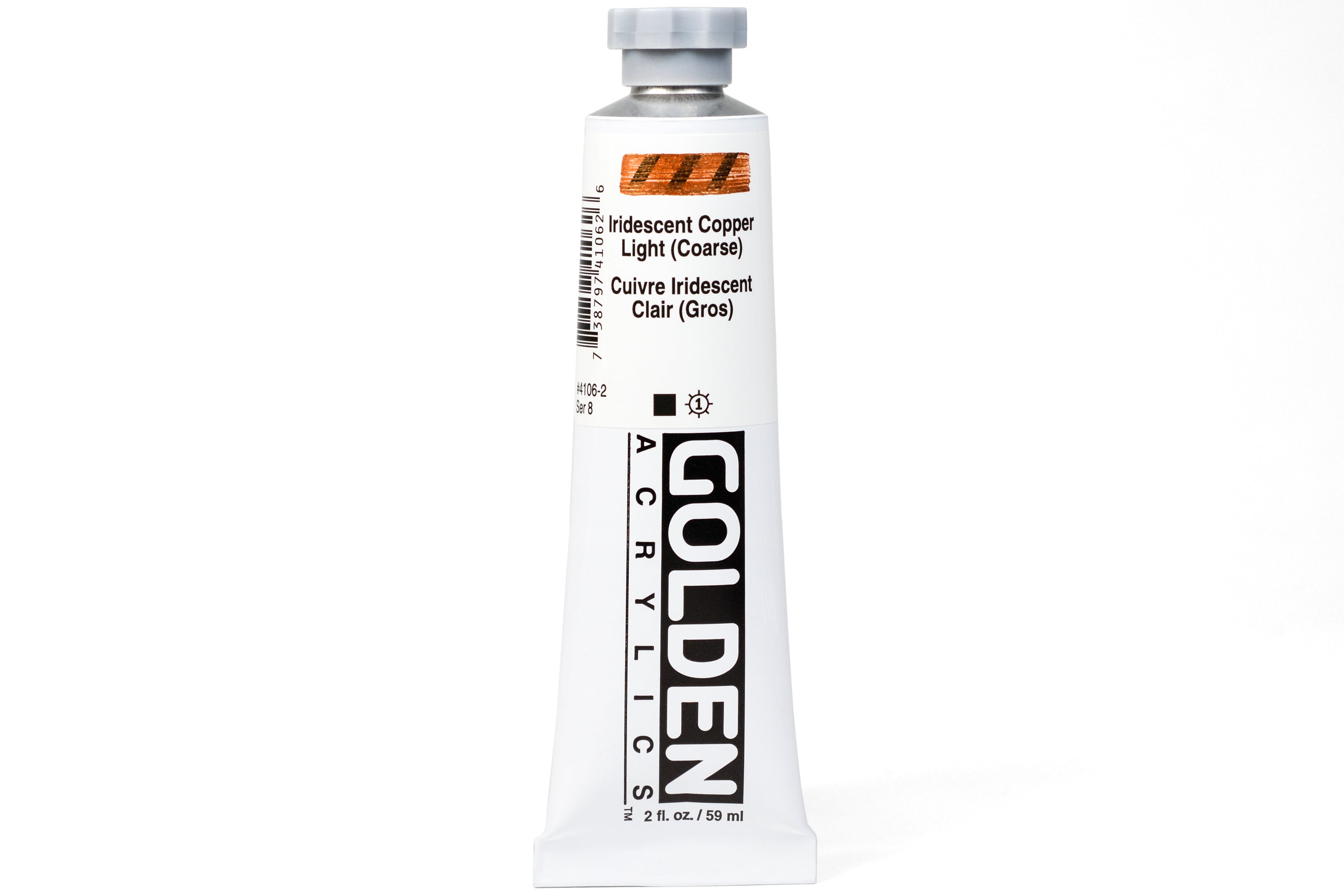 Golden Heavy Body Acrylics, Iridescent Copper Light (Coarse), 2 oz. Tube