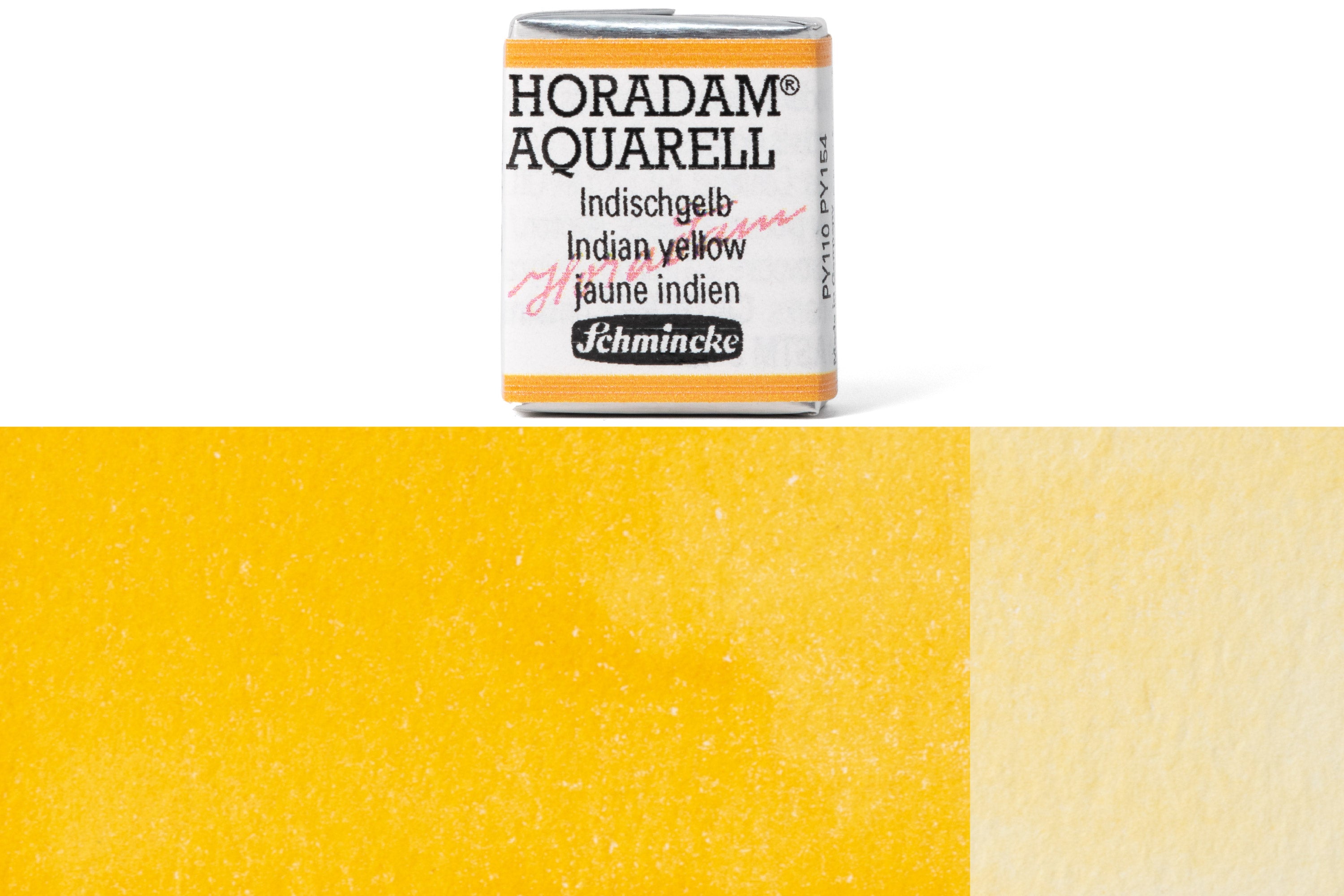 Schmincke - Horadam Watercolor Half Pan, #220 Indian Yellow - St. Louis Art Supply