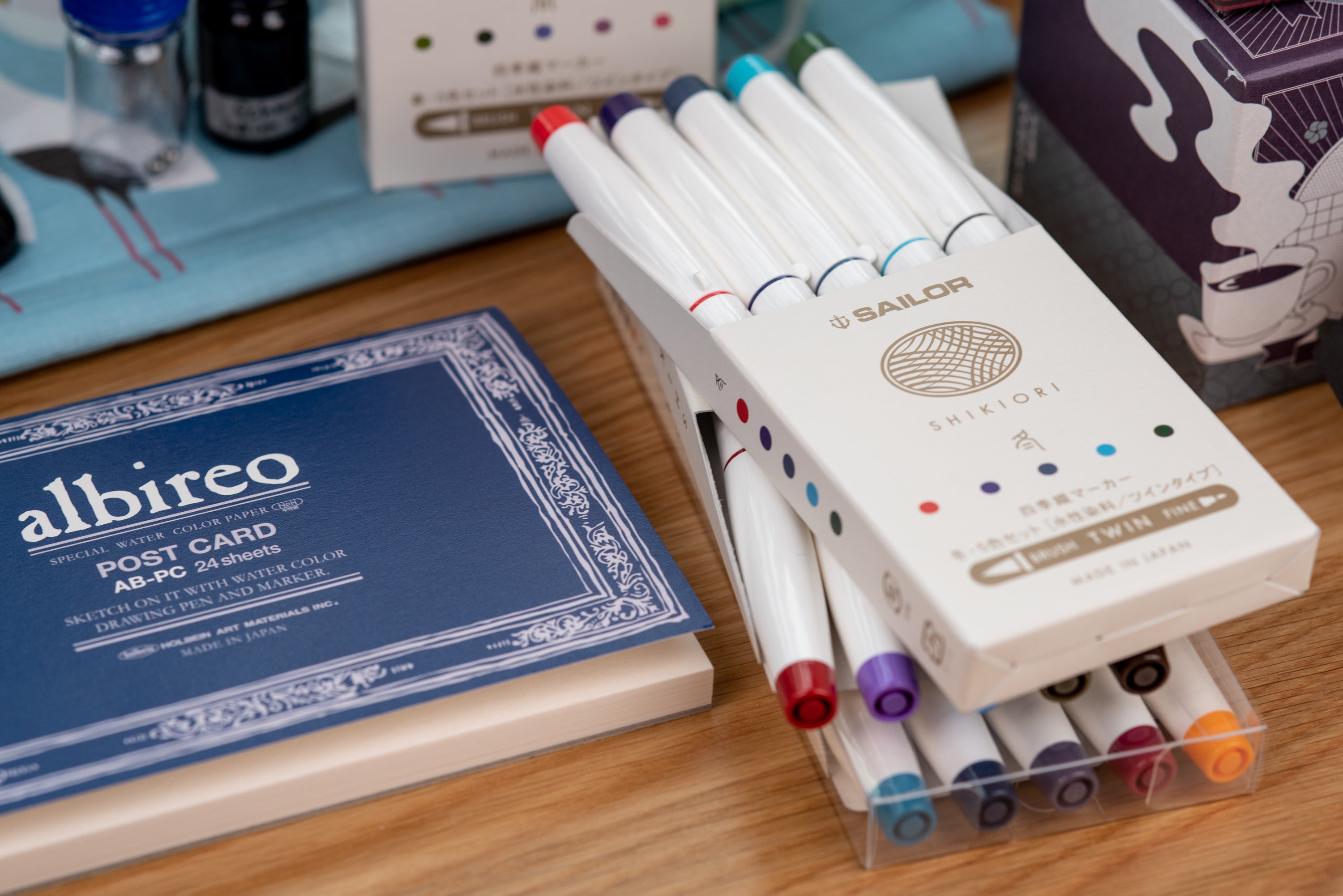 Sailor - Shikiori Brush Pens, Set of 5, Winter Colors - St. Louis Art Supply