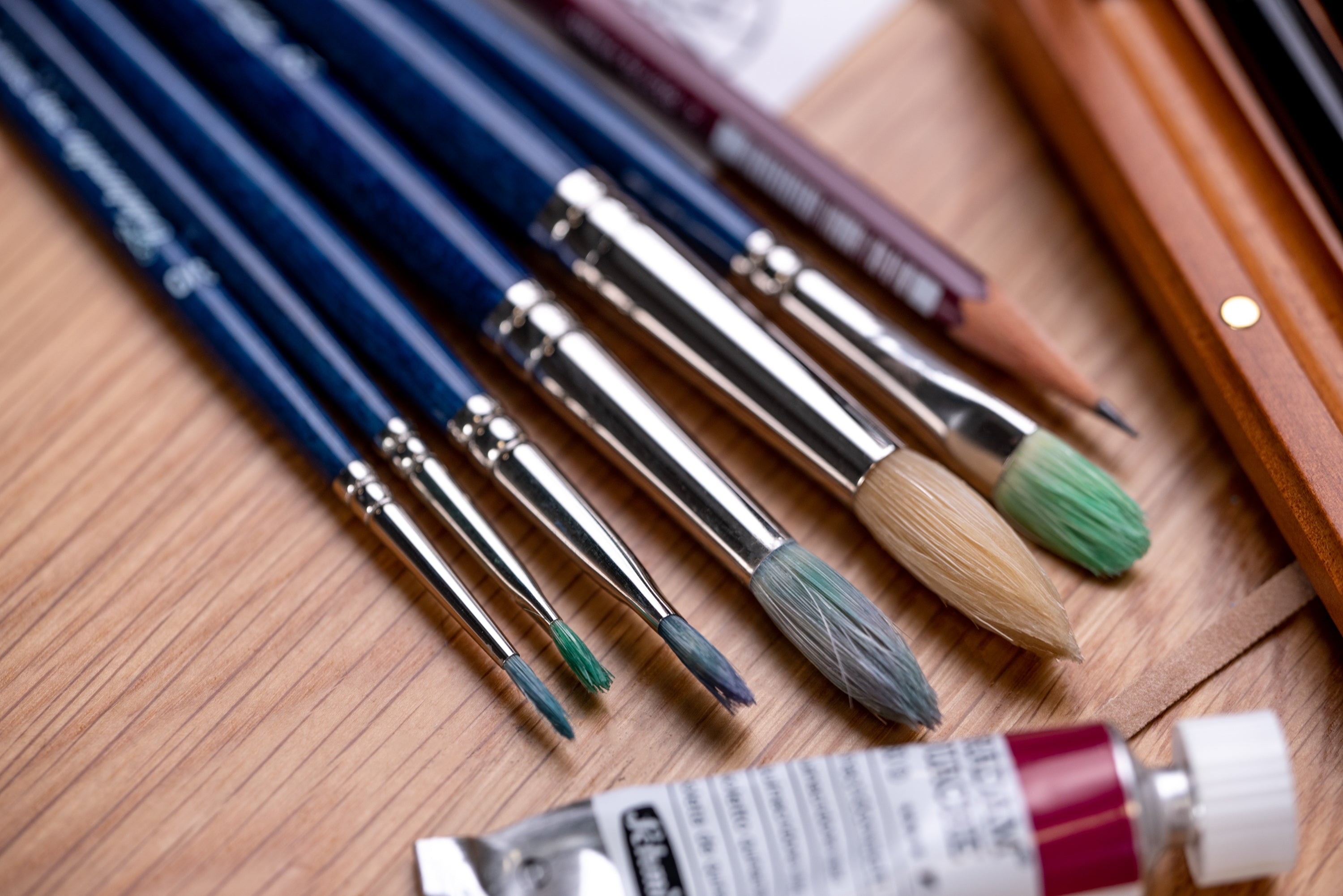 Setola Extra Short-Handled Bristle Brushes, Series 394 (Filbert)