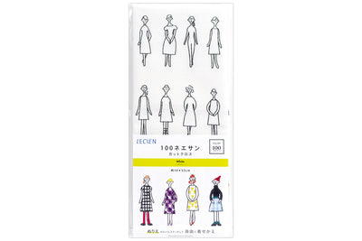 "100 Nee-san" Embroidery Fabric, White