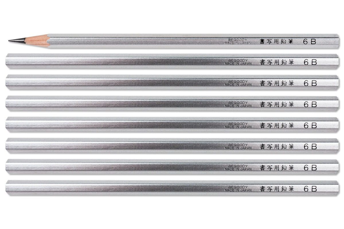 Silver Calligraphy Pencils, 6B, Set of 8