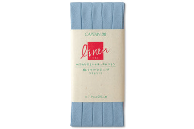 Linen-Blend Bias Tape, Soft Blue