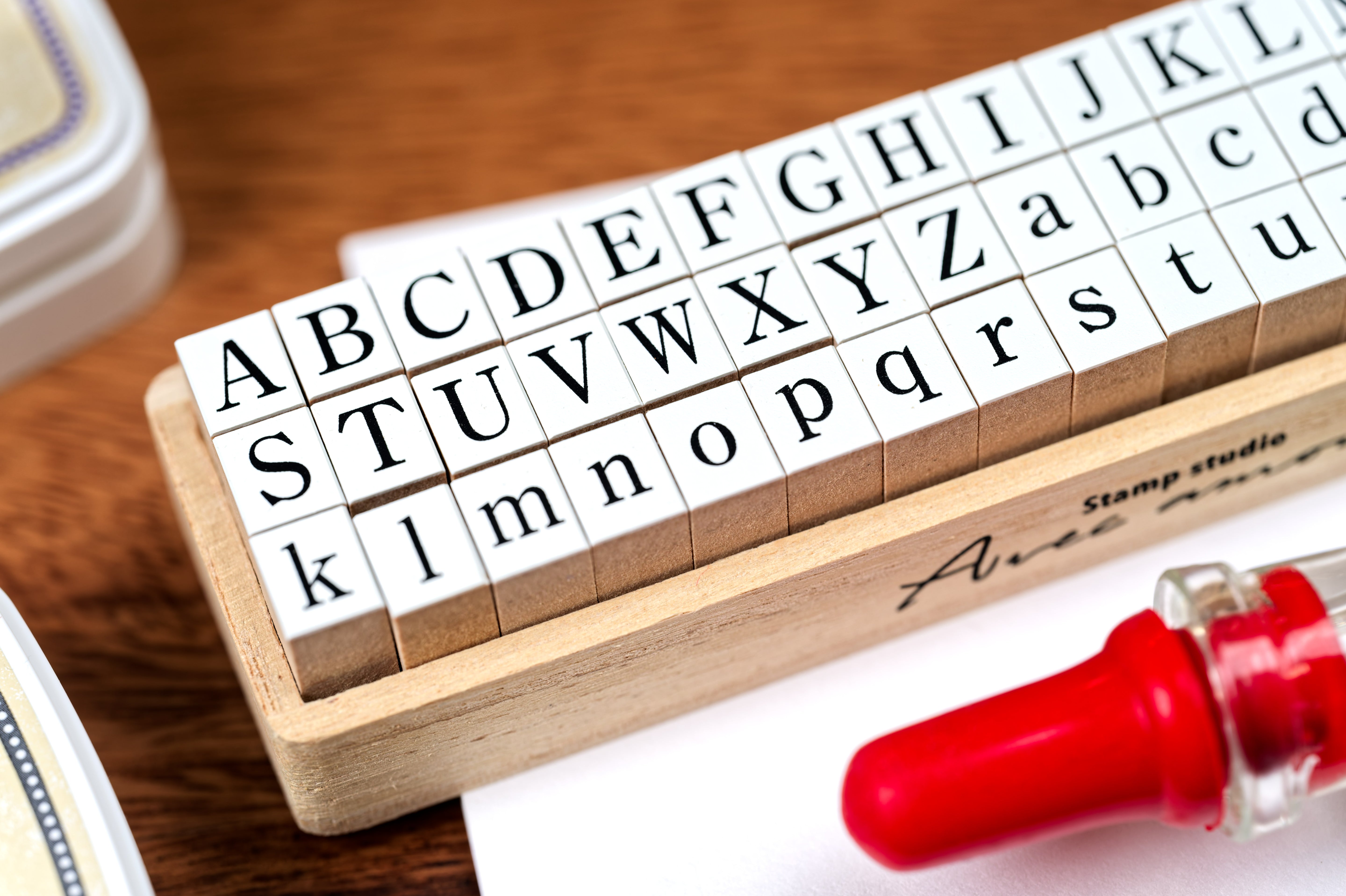Alphabet Stamp Set, Mincho Serif (54 Pieces)