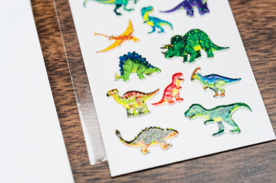 Glitter-Glue Sticker Sheet, Dinosaurs
