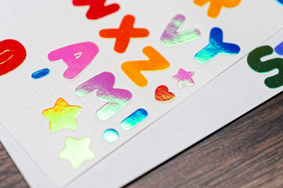 Aurora-Foil Alphabet Sticker Sheet