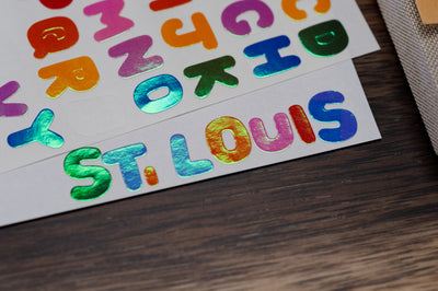 Aurora-Foil Alphabet Sticker Sheet