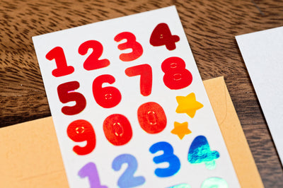 Aurora-Foil Number Sticker Sheet