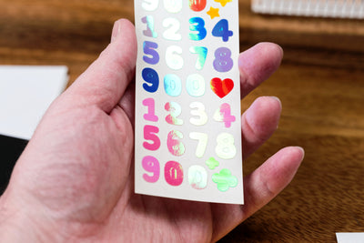 Aurora-Foil Number Sticker Sheet