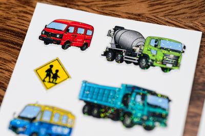 Glitter-Glue Sticker Sheet, Transportation