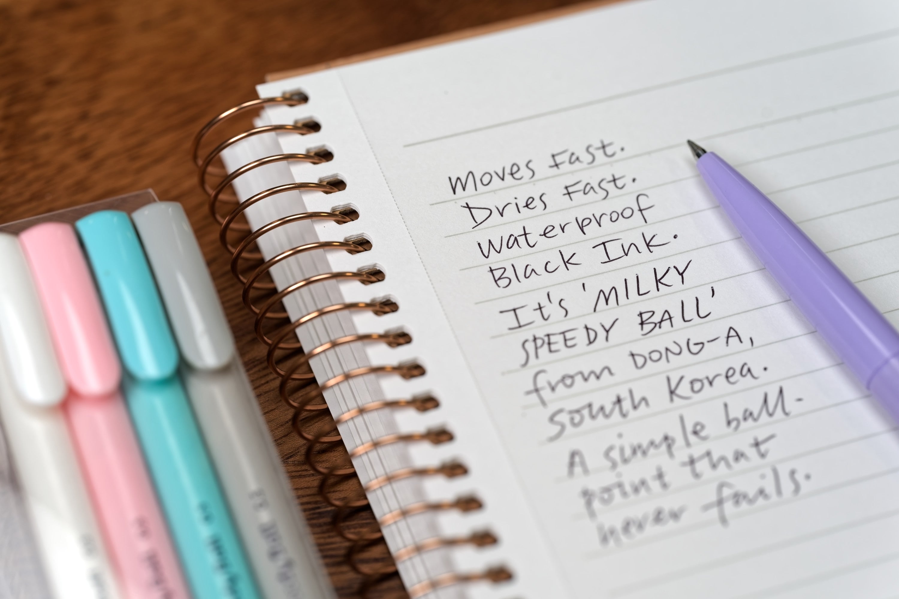 Milky Speedy Ball Pens, Set of 5