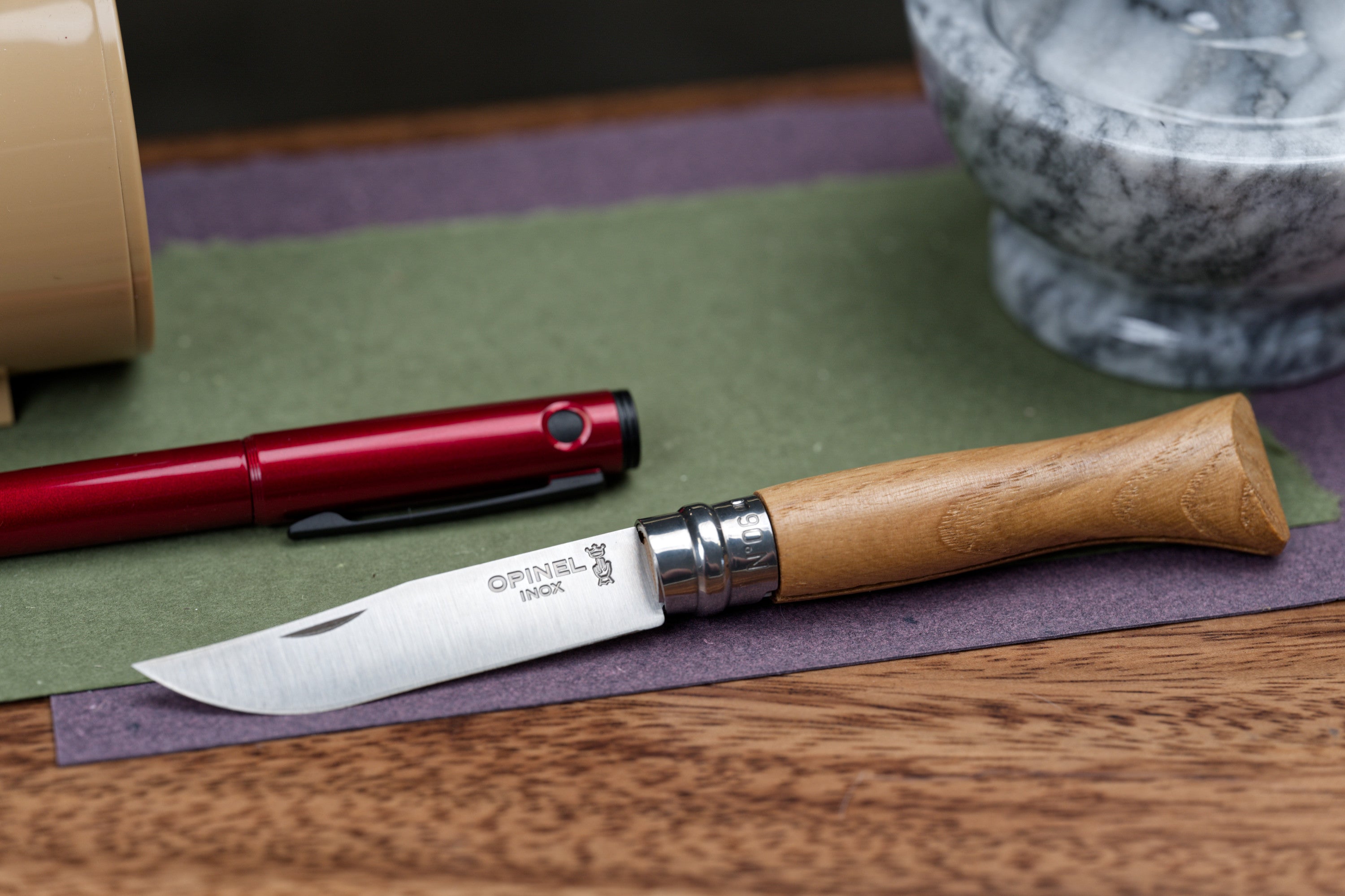 Opinel No. 06 Stainless Folding Knife, Oak