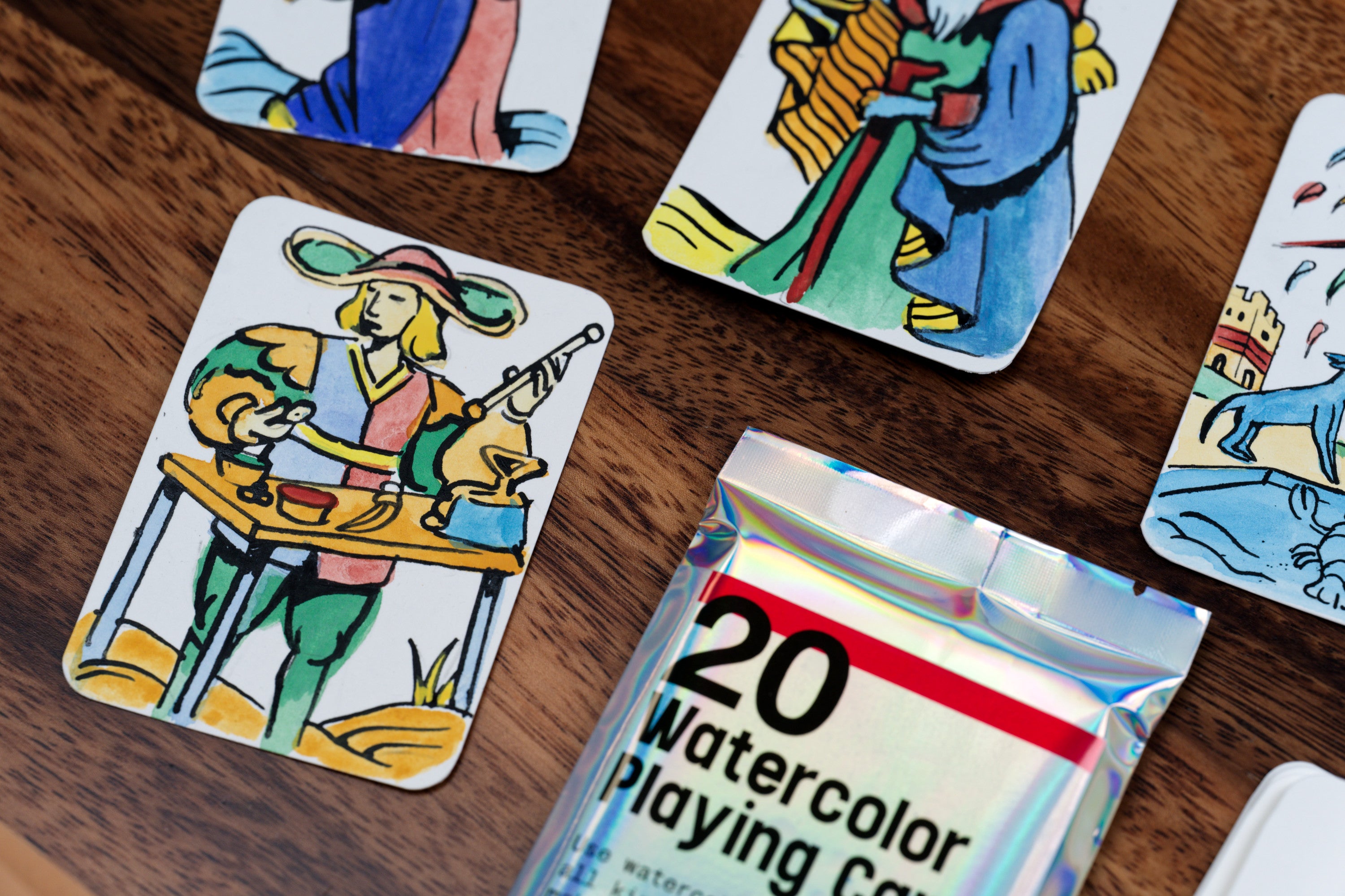 Watercolor Playing Cards, Pack of 20
