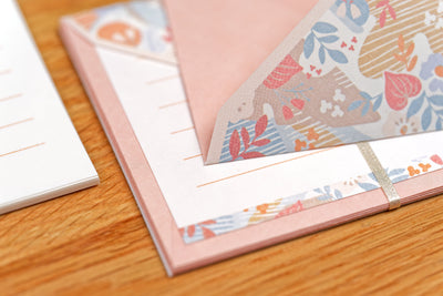 Botanical Note + Envelope Set, Peach