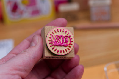 'OK!' Rubber Stamp, 1.25"