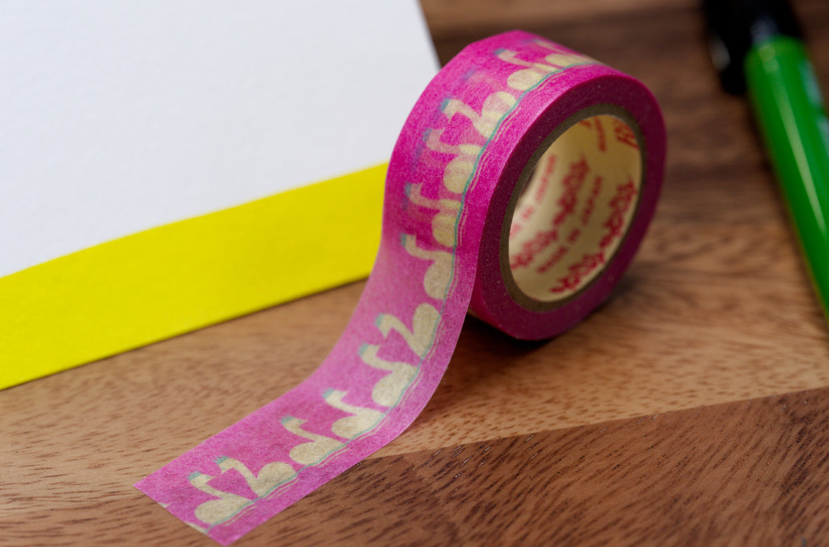 Pink/Swans Washi Tape