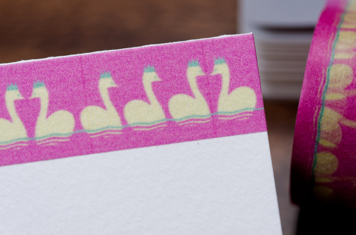 Pink/Swans Washi Tape