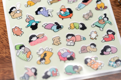 Lounging Girls Sticker Sheet