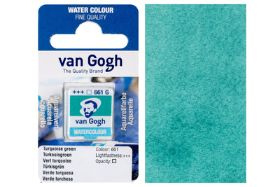 Van Gogh Watercolor Half Pan, #661 Turquoise Green
