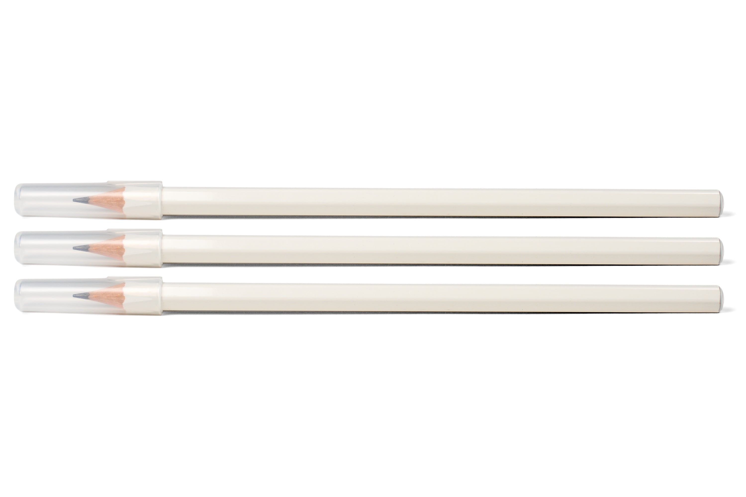 Uni Mark Sheet Pencils, All White, 3-Pack with Caps