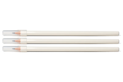 Uni Mark Sheet Pencils, All White, 3-Pack with Caps