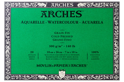 Arches Watercolor Paper Block, Cold Press, 7" x 10"