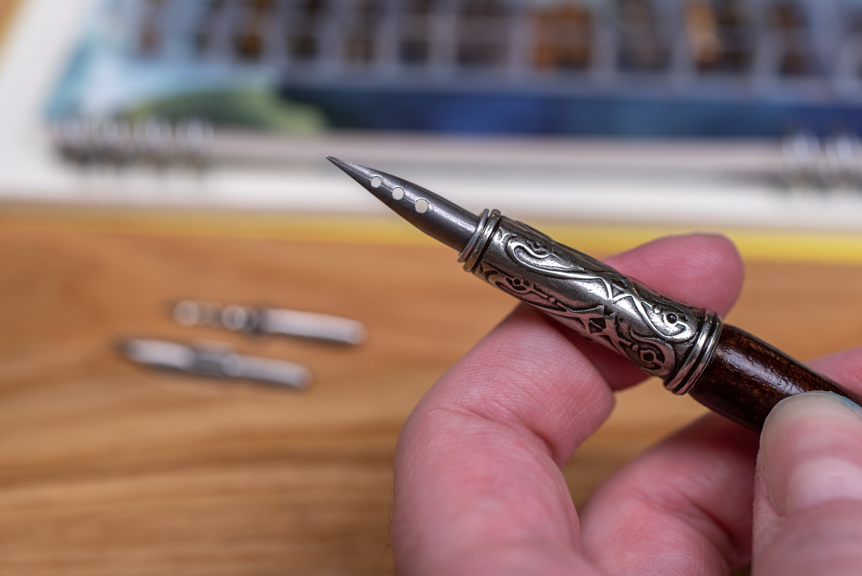 Murano Blue Glass Pen Set