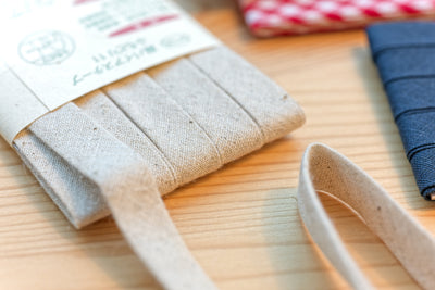 Linen-Blend Bias Tape, Moss Green