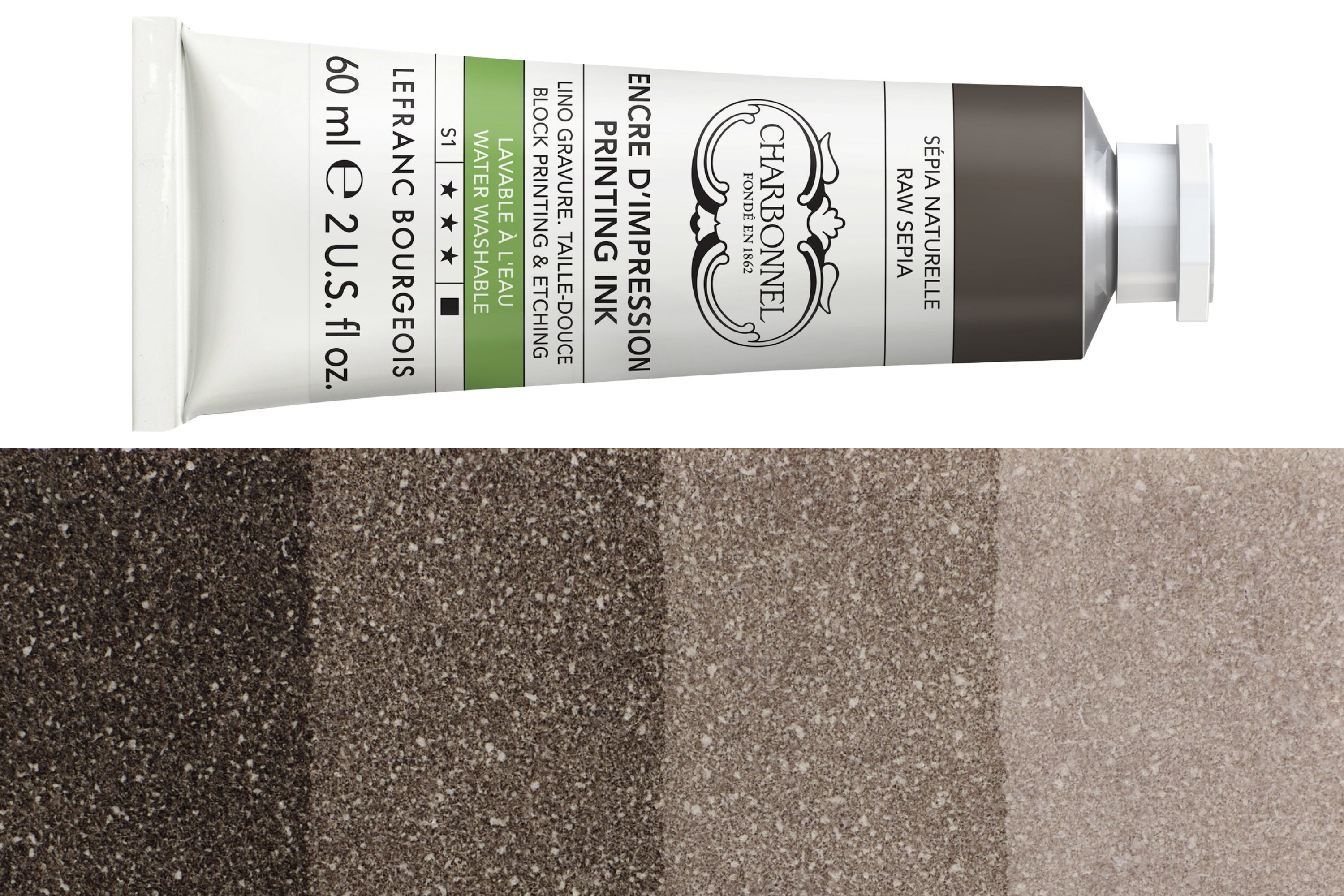 Water-Washable Oil-Based Printmaking Ink, Raw Sepia
