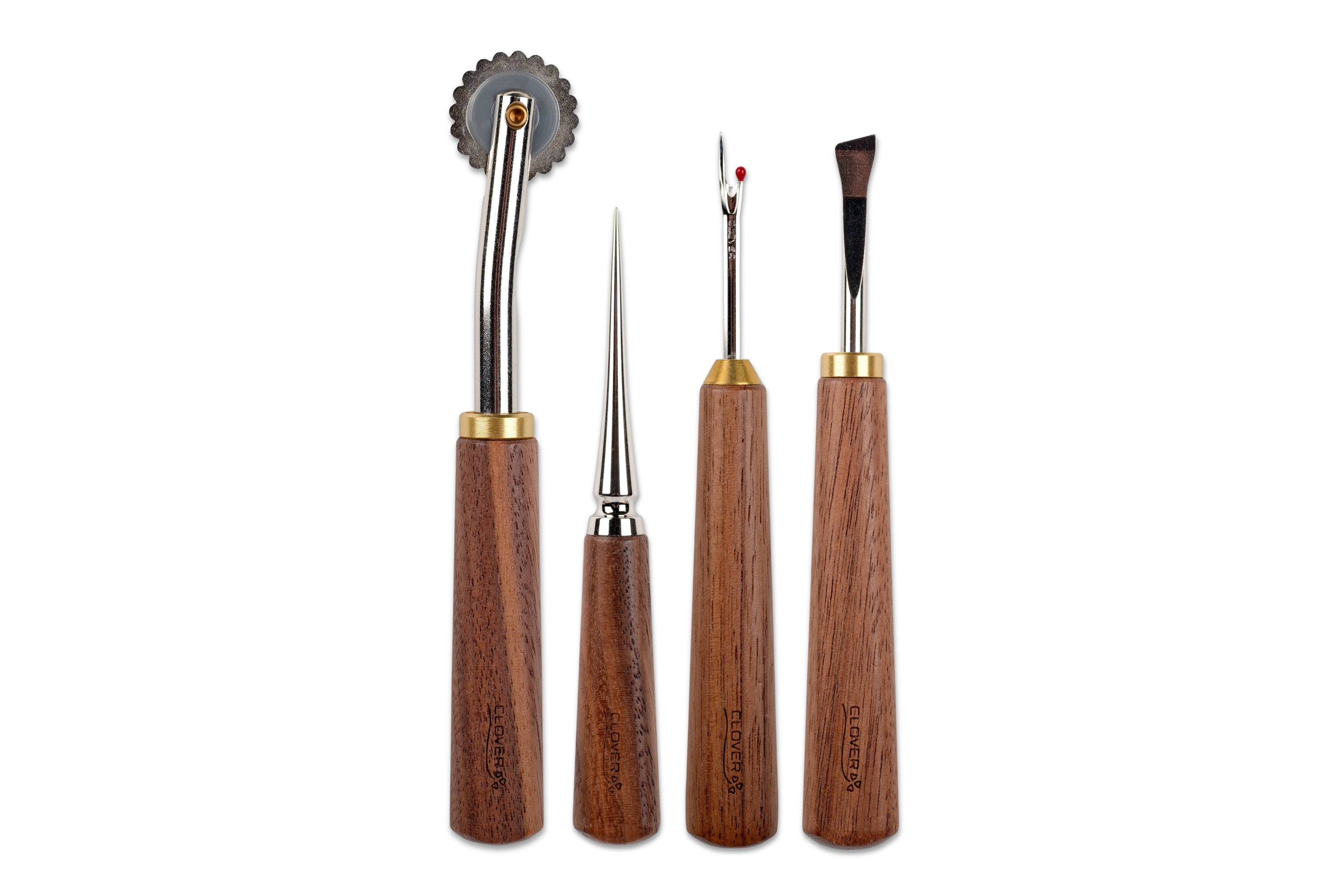 Premium Walnut Sewing Tools, Set of 4