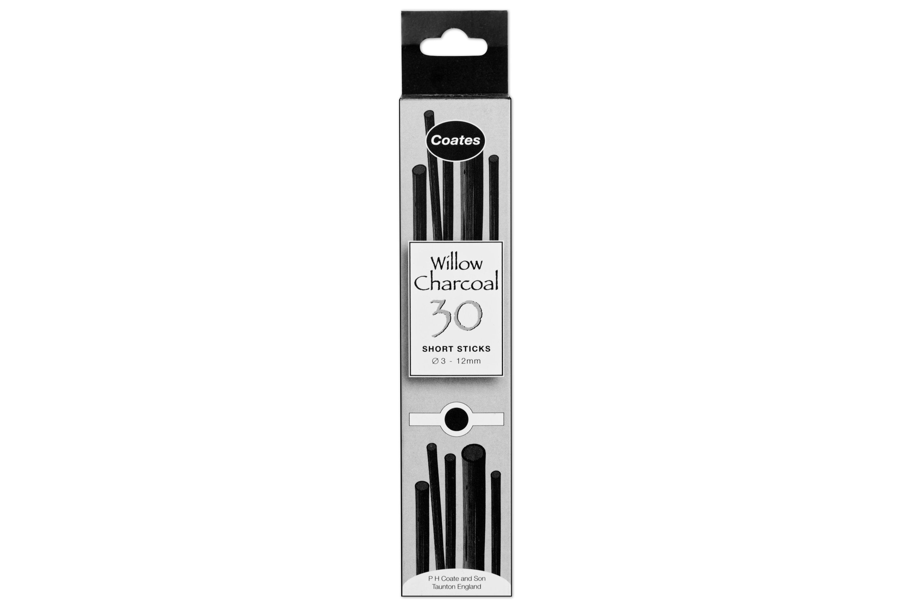 Willow Charcoal, 30 Assorted Short Sticks