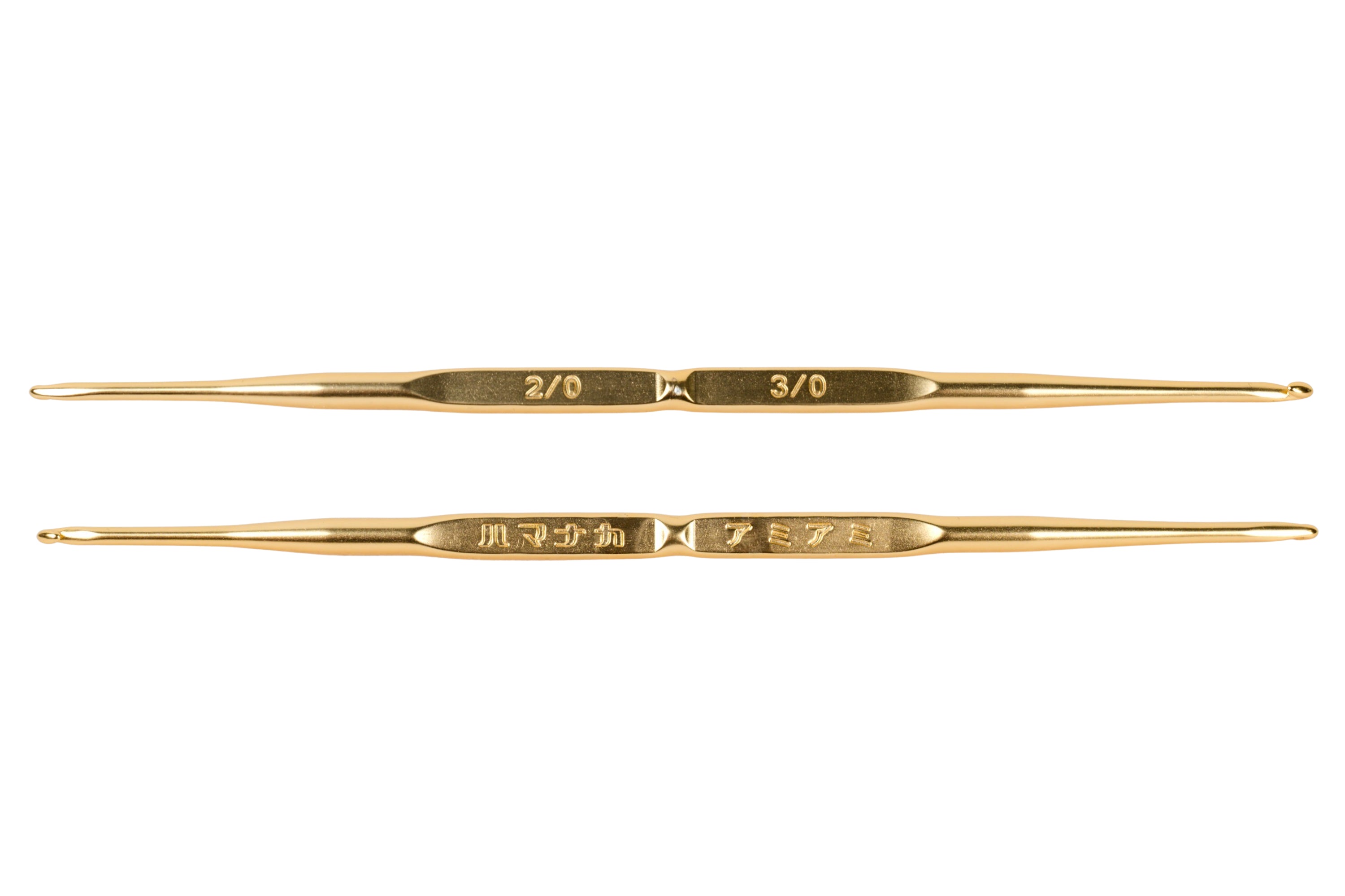Double-Ended Crochet Hook, Glossy Gold