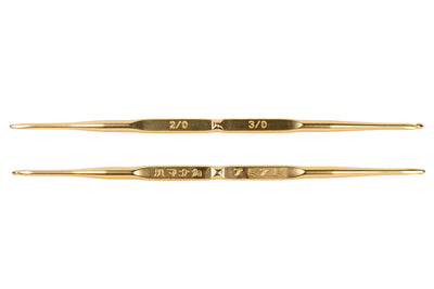Double-Ended Crochet Hook, Glossy Gold